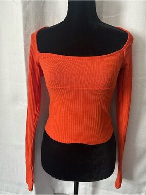 Urban Outfitters ribbed square neck long sleeve top. Bundle w/ white $12.00